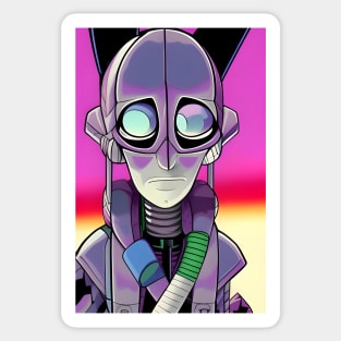 Cute robotic boy Sticker